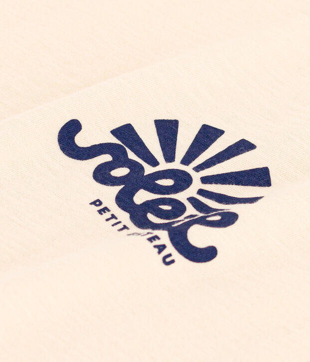 Damen-T-Shirt Le Droit mit Rundhalsausschnitt aus Baumwolle naturfarben