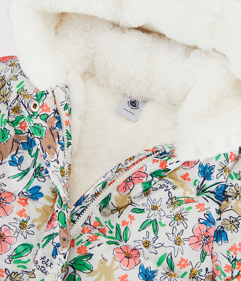 Gesteppter Baby-Anorak. weiss/vielfarbig