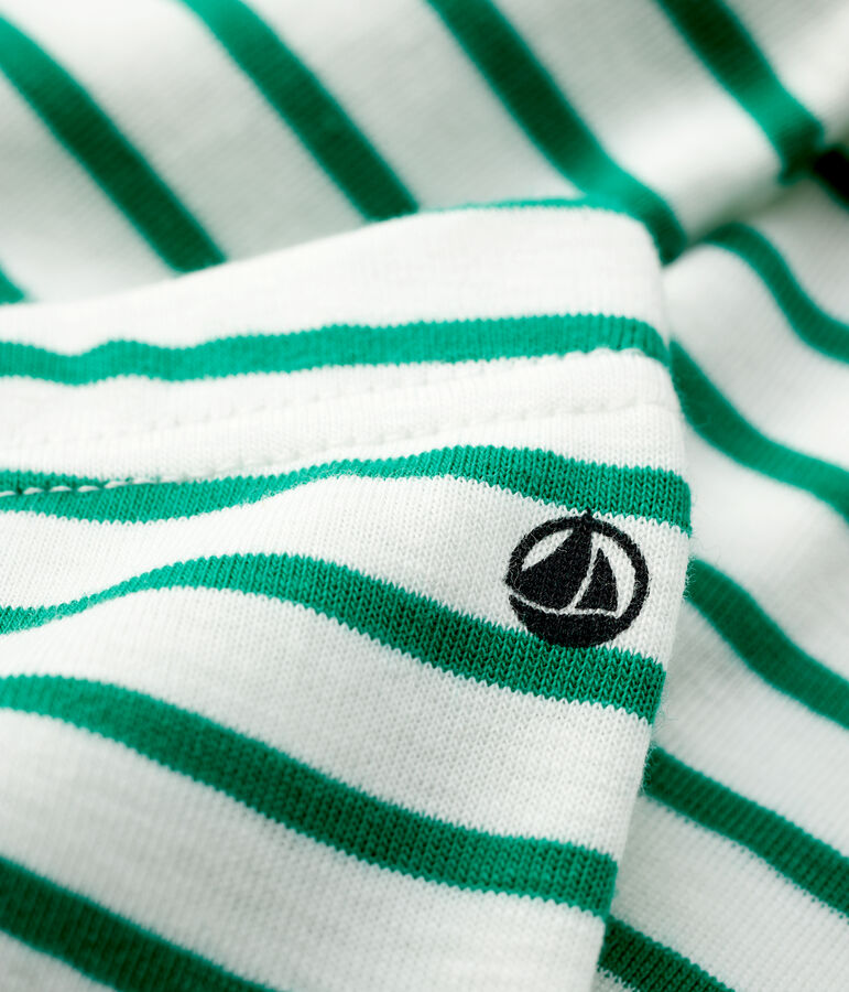 Baby-Leggings aus Baumwolle. weiss/gr&uuml;n