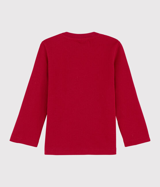 Langärmeliges Baby-T-Shirt aus Baumwolle für Jungen rot TERKUIT
