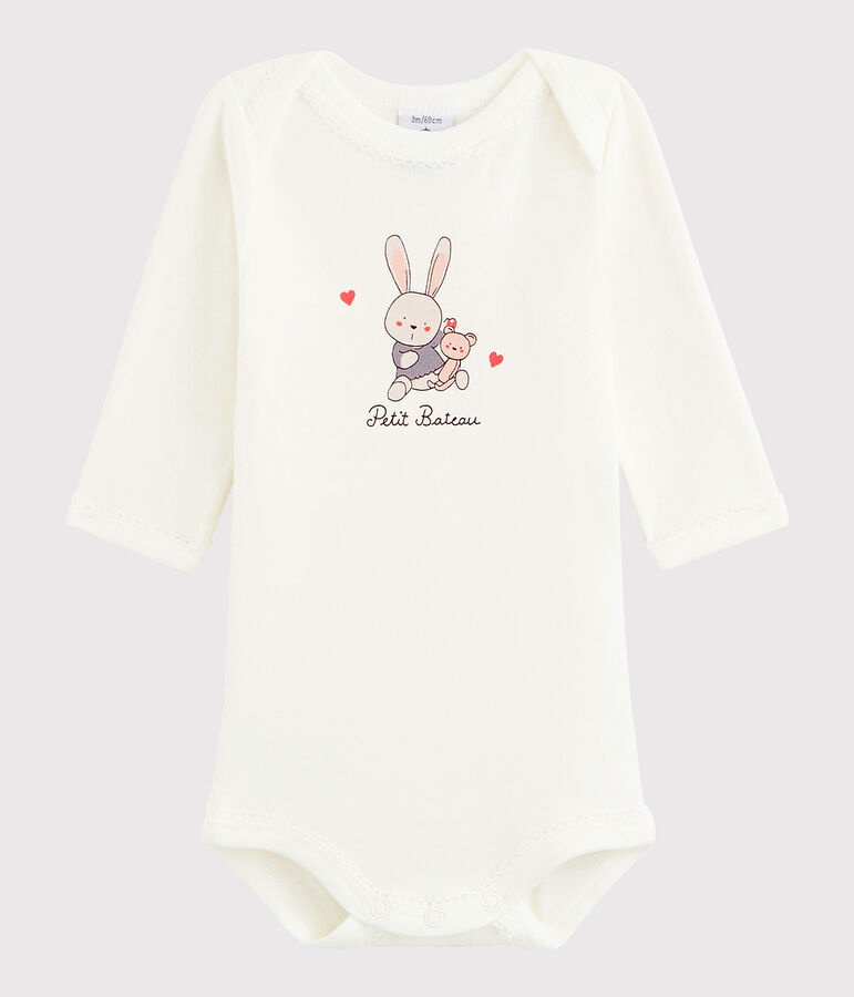 Lang&auml;rmeliger Baby-Body M&auml;dchen weiss