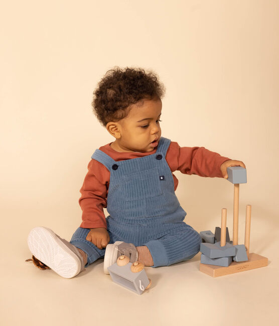 Lange Baby-Latzhose aus Cord blau POLOCHON
