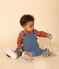 Lange Baby-Latzhose aus Cord blau POLOCHON