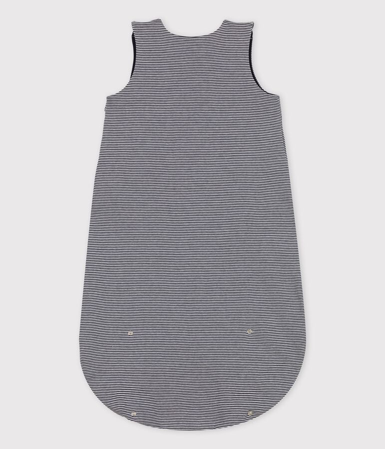Leichter Babyschlafsack aus Baumwolle blau/weiss