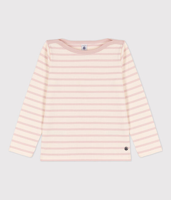 Kinder-Streifenshirt aus Baumwolle für Mädchen / Jungen weiss AVALANCHE/ SALINE