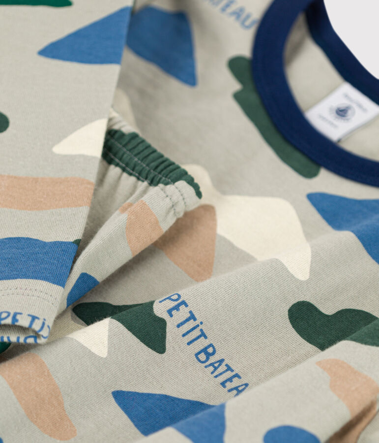 Kinderpyjama aus Doppeljersey f&uuml;r Jungen grau/vielfarbig