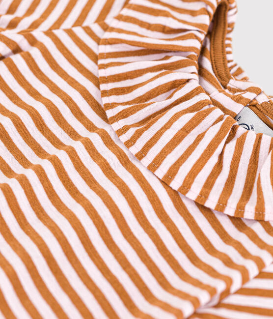Kurzärmelige Babybluse aus gestreiftem geflammtem Jersey TOAST/ DOLL