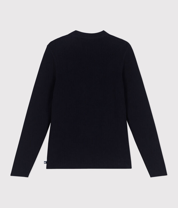 Damen-Marinepullover aus einfarbiger Baumwolle SMOKING