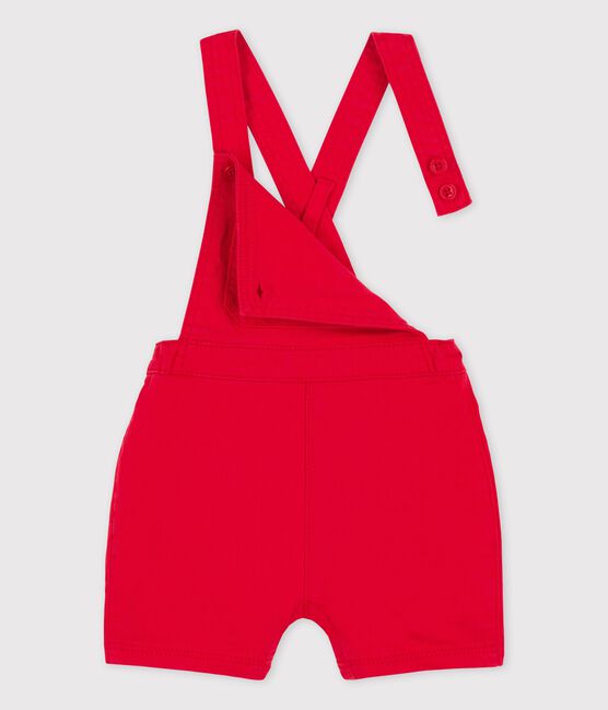 Kurze Baby-Latzhose aus gefärbtem Denim rot PEPS