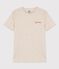 Baumwoll-T-Shirt mit Rundhalsausschnitt und Siebdruck für Damen beige MONTELIMAR CHINE