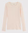 Damen-T-Shirt aus Wolle und Baumwolle rosa FLEUR