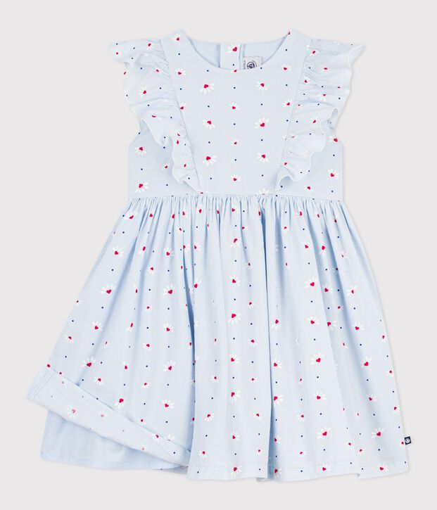 &Auml;rmelloses Kinder-Kleid aus Baumwolle blau/vielfarbig