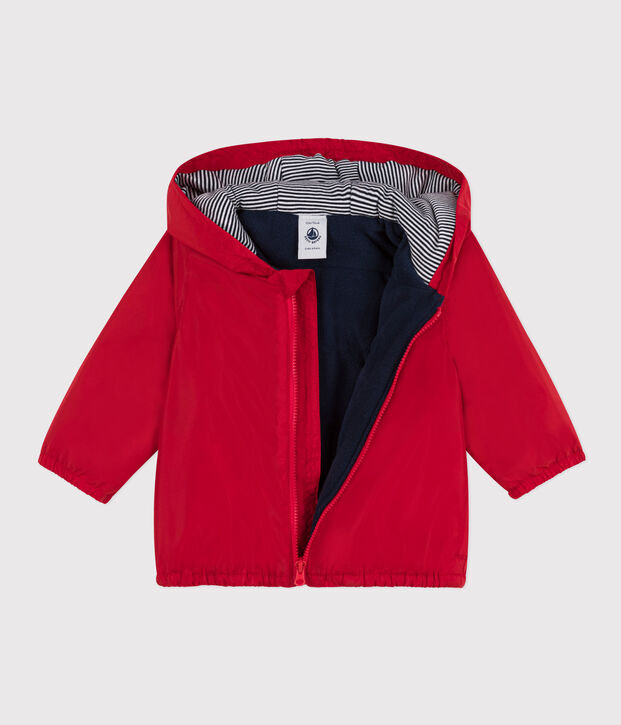 Warme Baby-Windjacke aus recyceltem Polyester rot