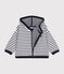 Baby-Sweatshirt mit Kapuze weiss MARSHMALLOW/blau SMOKING