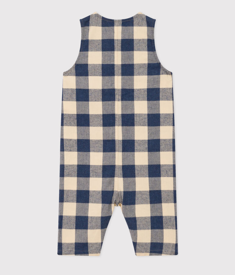 &Auml;rmelloser Baby-Overall aus Flanell blau/naturfarben