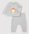 Baby-Zweiteiler aus Bio-Jacquardstrick grau BELUGA CHINE