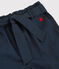 Shorts zum Binden aus Baumwollserge für Mädchen blau SMOKING