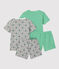 2er-Set Kinder-Kurzpyjamas aus Baumwolle mit Sternen/Ringelstreifen für Jungen variante 1