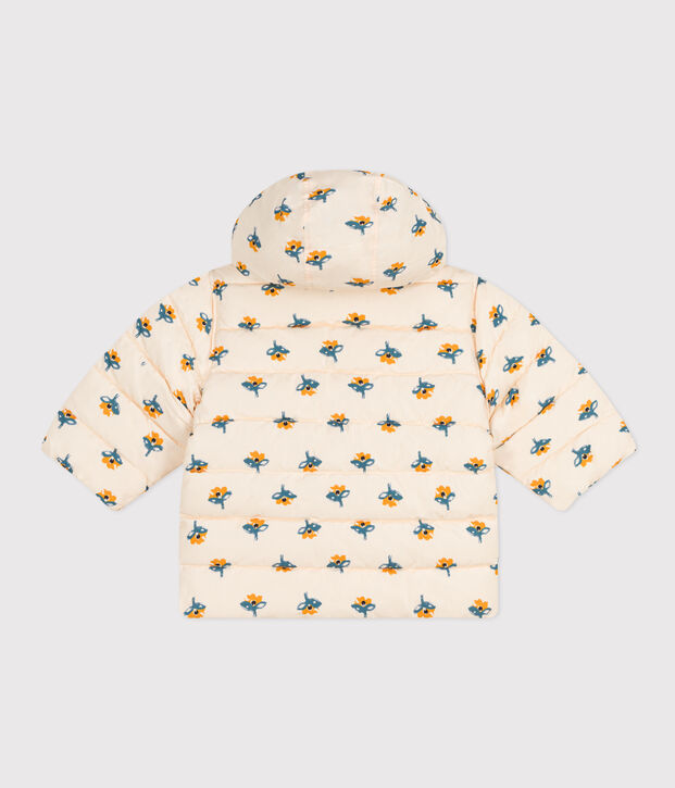 Gemusterter Baby-Anorak mit einziehbarer Kapuze naturfarben/vielfarbig