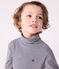 Kinder-Rollkragenshirt aus Baumwolle für Mädchen und Jungen blau SMOKING/weiss MARSHMALLOW