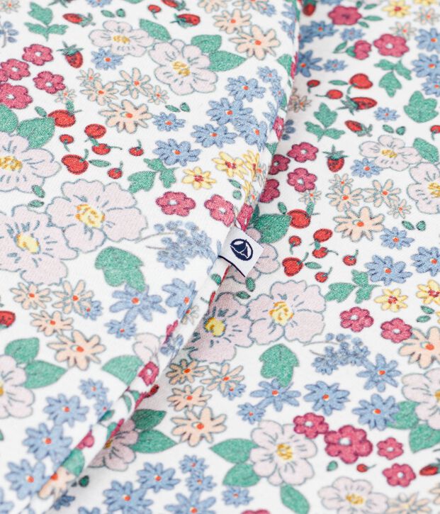 Babyschlafsack aus Baumwolle mit Blumenmotiv TOG-Wert 2 weiss/vielfarbig
