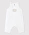Baby-Latzhose aus gesteppter Bio-Baumwolle weiss MARSHMALLOW