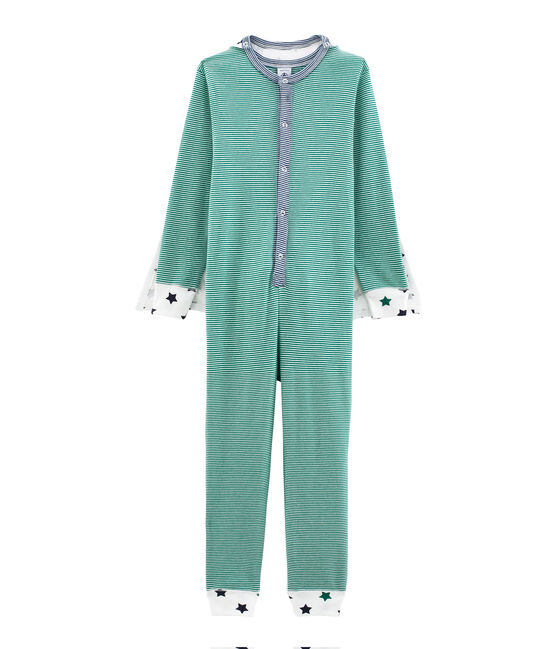 Langer Jungen Overall weiss MARSHMALLOW/weiss MULTICO