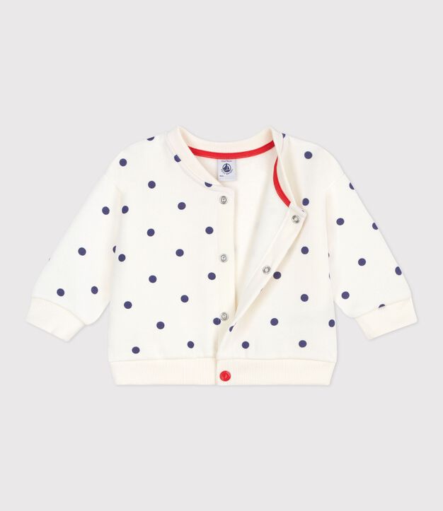 Baby College-Jacke aus Baumwolle mit P&uuml;nktchen blau/blau