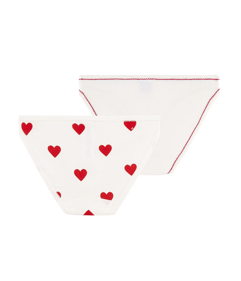Set mit 2 Damenslips mit Herzmuster vielfarbig