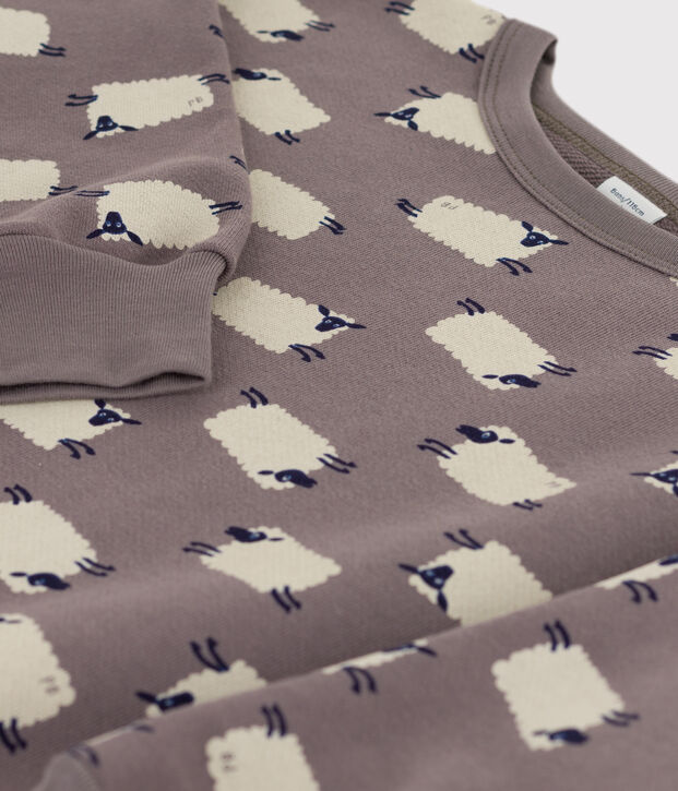 Bedrucktes Kinder-Sweatshirt aus Molton f&uuml;r M&auml;dchen / Jungen grau/vielfarbig
