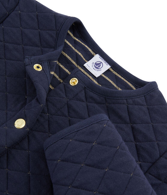 Schlauch-Cardigan für Mädchen blau SMOKING/gelb OR