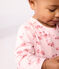 Langärmeliges Baby-Kleid aus Baumwolle mit Blumenmuster rosa JOLI/weiss MULTICO
