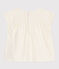 Kurzärmelige Baby-Bluse aus Baumwolle mit kleinen Herzen weiss MARSHMALLOW/ ORGE