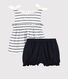 Baby-Ensemble aus Bluse + Bloomers aus Baumwolle/Leinen für Mädchen