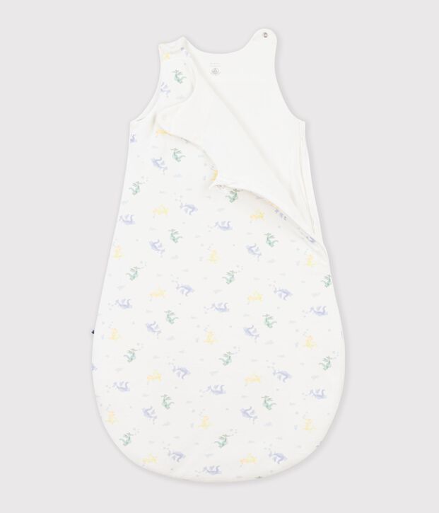 Babyschlafsack aus Baumwolle mit Drachen-Motiv TOG-Wert 3 weiss/vielfarbig