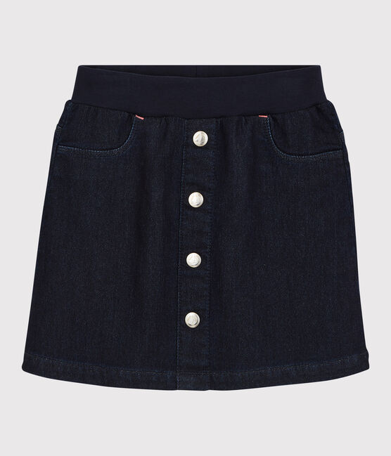 Kinderrock aus Jeans für Mädchen blau DENIM BLEU FONCE