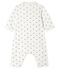 Baby-Strampler ohne Fuß aus Rippstrick weiss MARSHMALLOW/weiss MULTICO