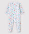 Baby-Strampler aus grau meliertem Velours mit Sternen-Motiv grau POUSSIERE/weiss MULTICO