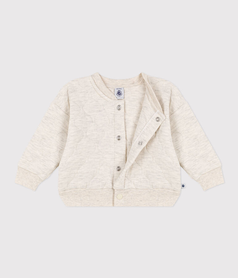 Baby College-Jacke aus gestepptem Doppeljersey beige