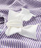 Kurzärmelige Baby-Bluse für Mädchen violett REAL/weiss MARSHMALLOW