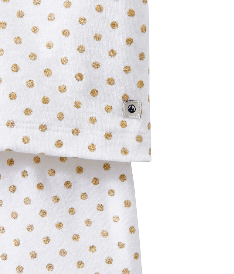 Kurzer M&auml;dchen-Schlafanzug weiss/gelb