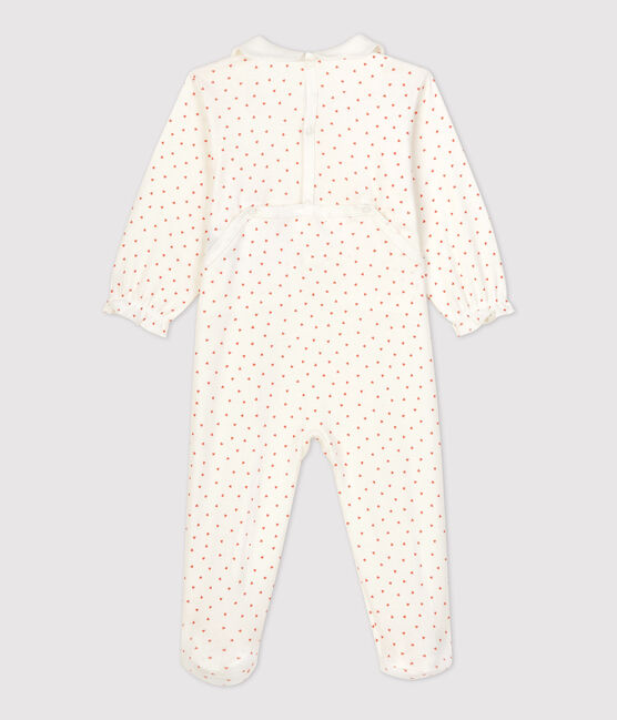 Baby-Strampler aus Baumwolle mit Herzchen-Motiv weiss MARSHMALLOW/ PAPAYE