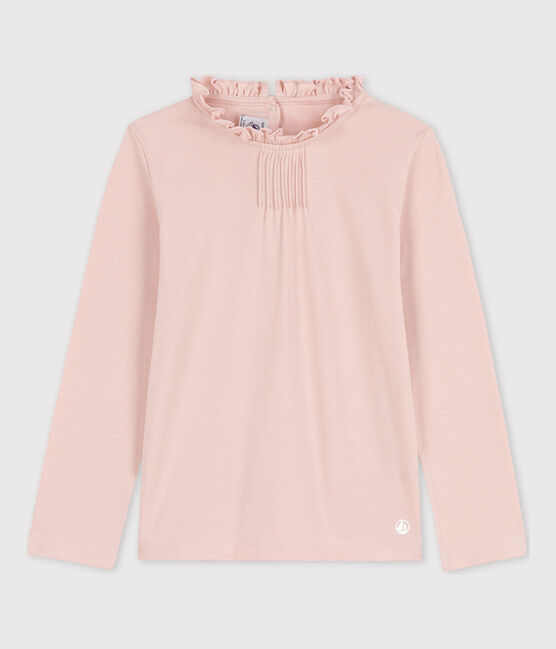 Langärmeliges Kinder-T-Shirt aus Baumwolle für Mädchen rosa SALINE