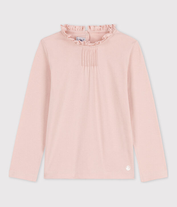 Lang&auml;rmeliges Kinder-T-Shirt aus Baumwolle f&uuml;r M&auml;dchen rosa