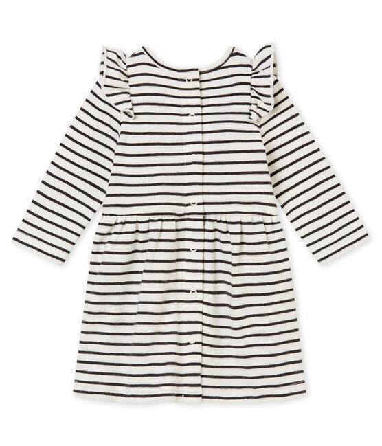 Baby MädchenKleid mit Marinestreifen weiss MARSHMALLOW/schwarz CITY