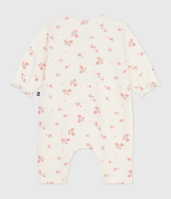Baby-Set mit Rüschen aus Baumwolle mit Blumenmuster MILK/ MULTICO