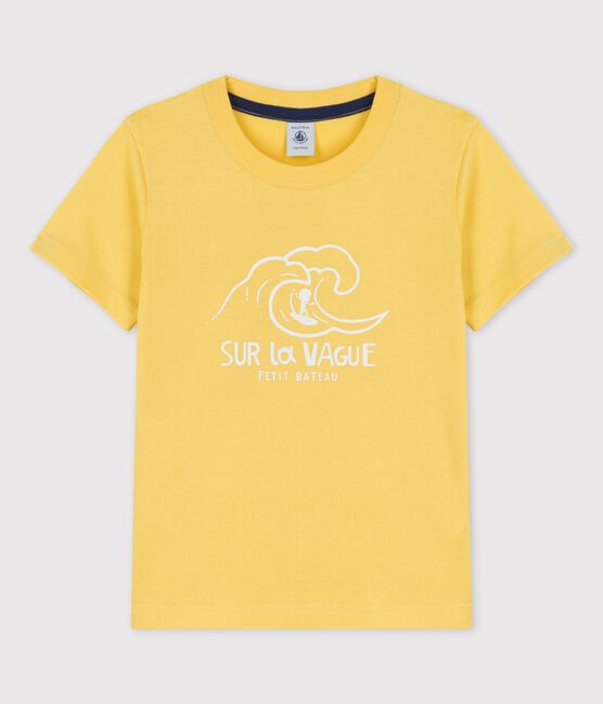 Kurzärmeliges T-Shirt aus Baumwolle für Jungen gelb ORGE