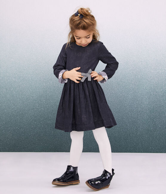 Langarmeliges Kinderkleid Fur Madchen Smoking Marshmallow Petit Bateau