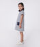 Kurzärmeliges Kinder-Kleid aus Baumwolle  weiss MARSHMALLOW/blau SMOKING