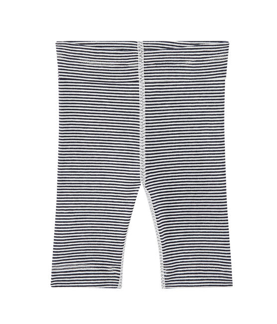 Unisex-Baby-Leggings mit Milleraies-Ringelmuster blau SMOKING/weiss LAIT